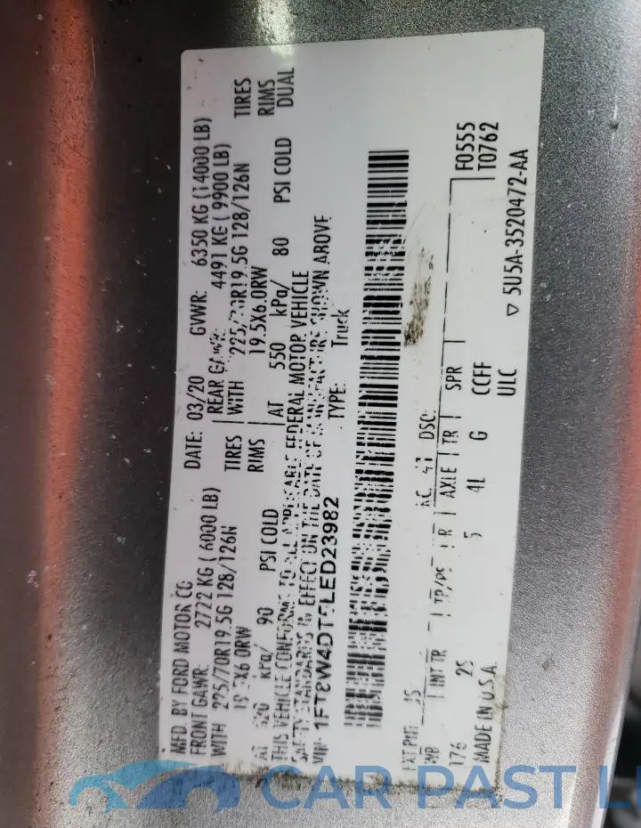 1FT8W4DT5LED23982# 12