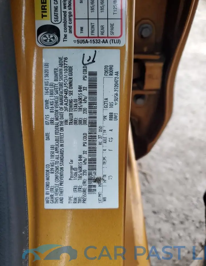 3FADP4BJ5GM103776# 12