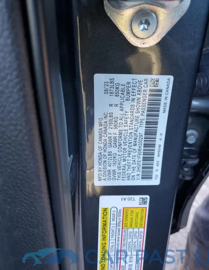 2HGFE1F90RH300297# 12