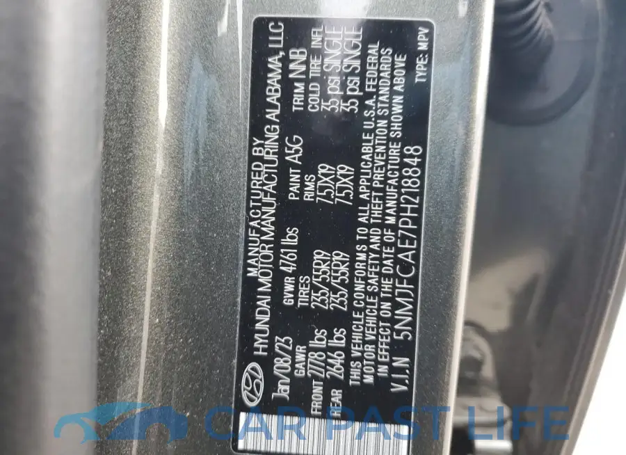 5NMJFCAE7PH218848# 13