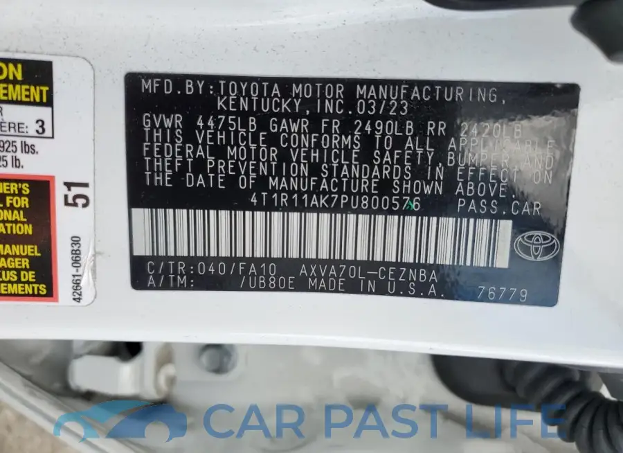 4T1R11AK7PU800576# 12