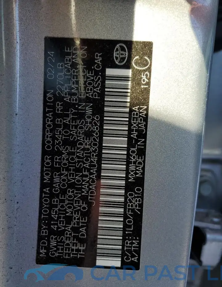 JTDACAAU4R3026826# 12