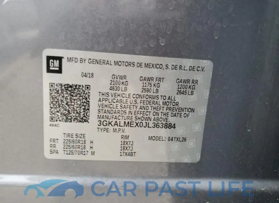 3GKALMEX0JL363884# 13