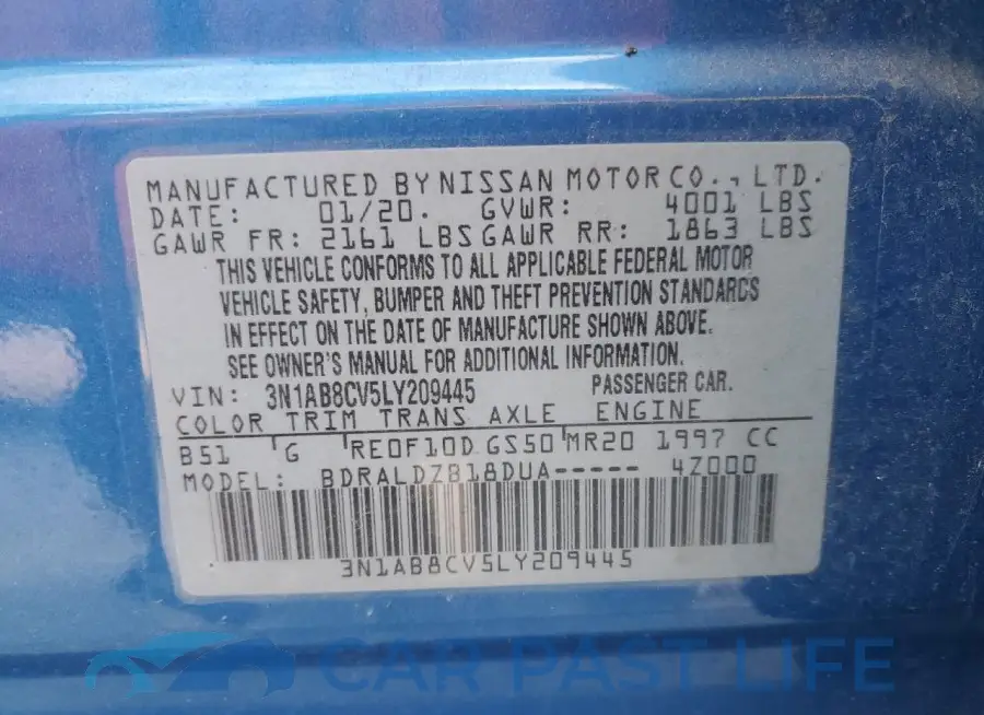 3N1AB8CV5LY209445# 12
