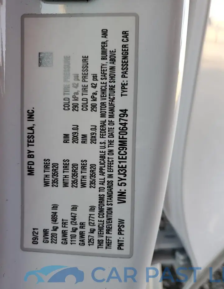 5YJ3E1EC9MF064794# 13