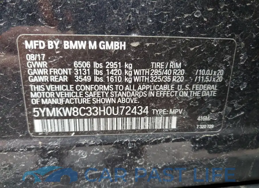 5YMKW8C33H0U72434# 13