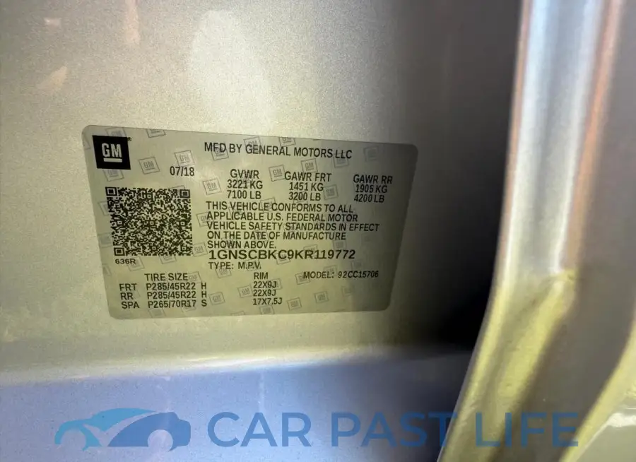 1GNSCBKC9KR119772# 10