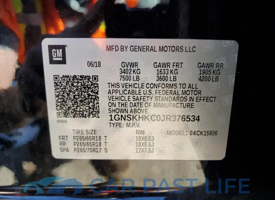 1GNSKHKC0JR376534# 13