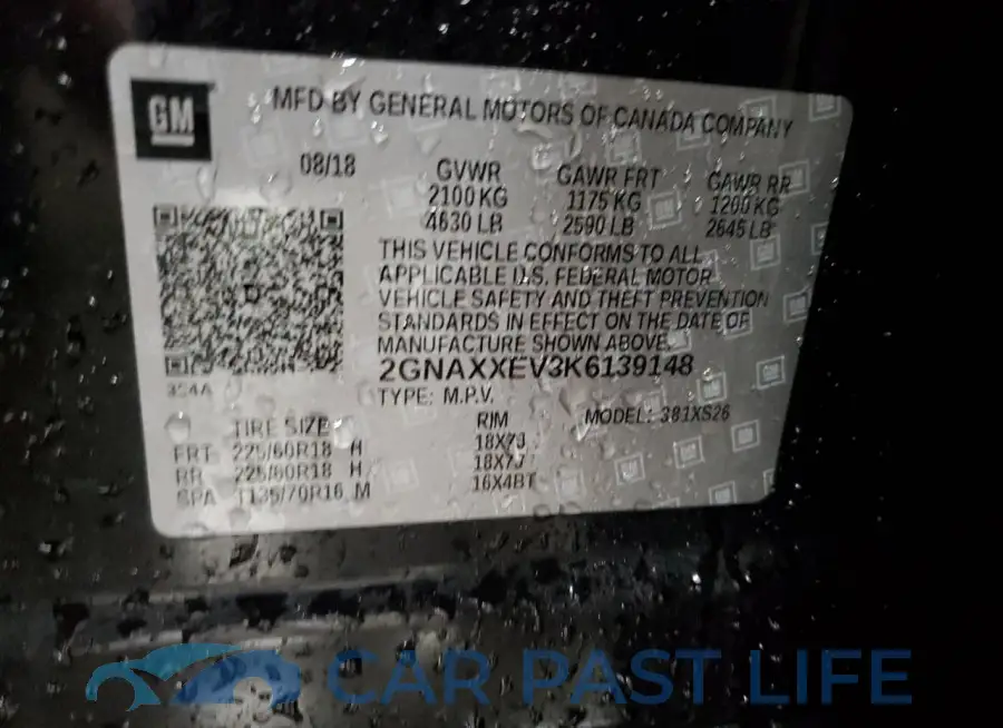 2GNAXXEV3K6139148# 13