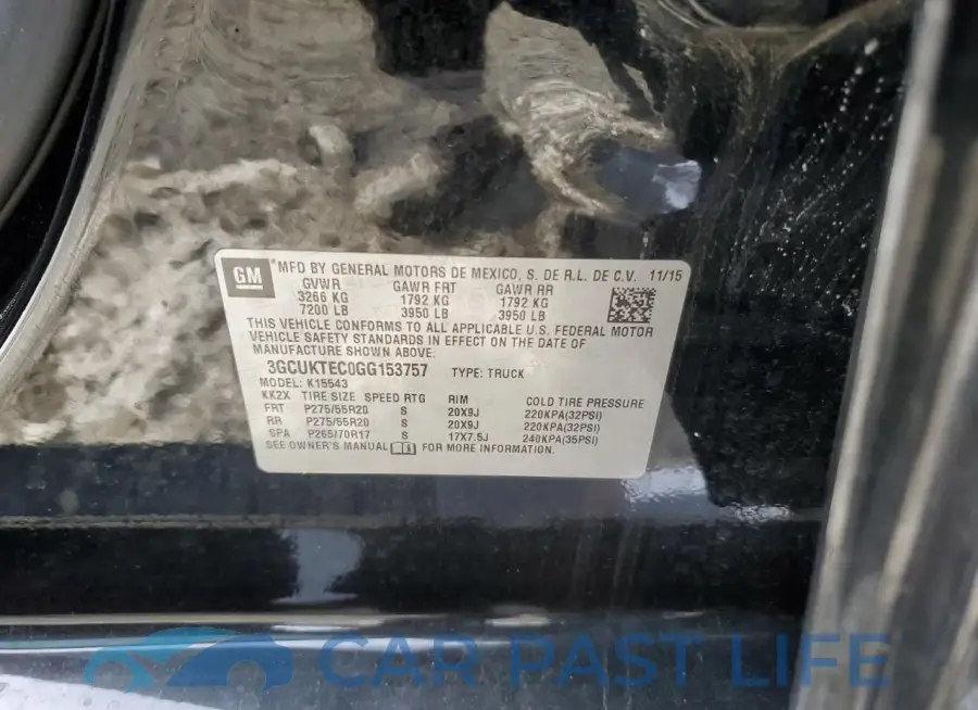 3GCUKTEC0GG153757# 12