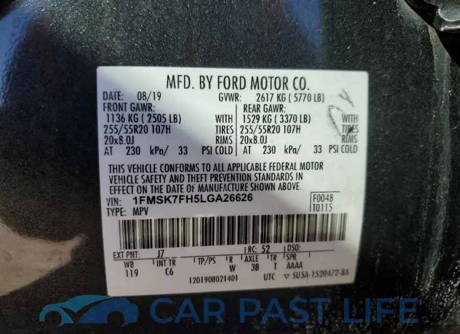 1FMSK7FH5LGA26626# 13