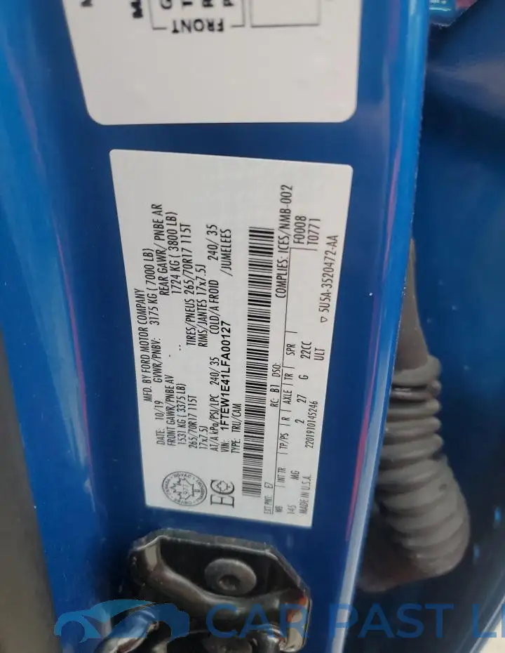 1FTEW1E41LFA00127# 12