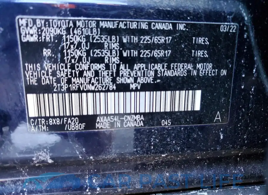2T3P1RFV0NW262784# 13