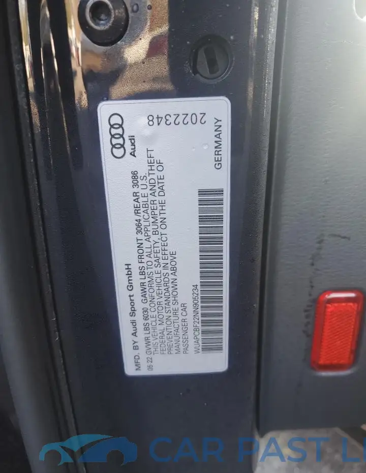 WUAPCBF22NN905234# 12