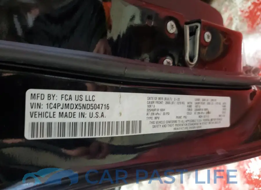 1C4PJMDX5ND504716# 13