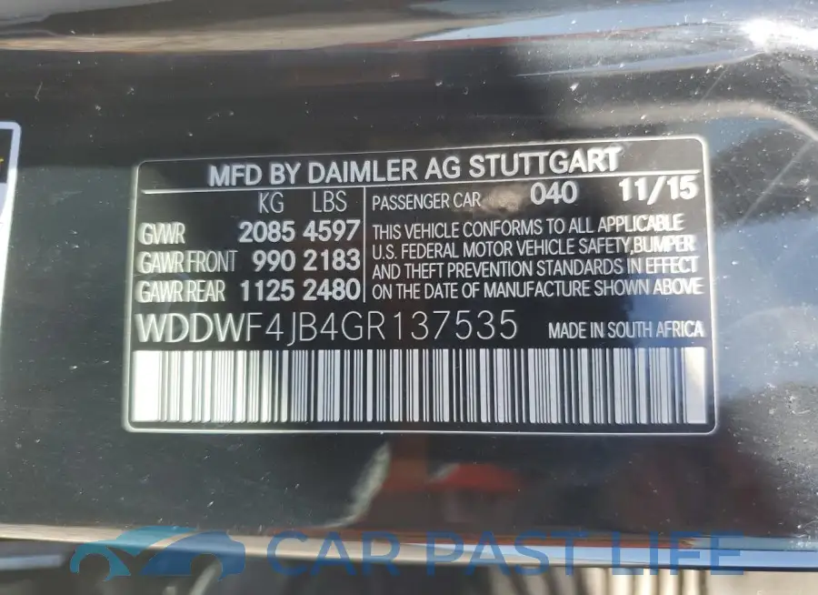 WDDWF4JB4GR137535# 12