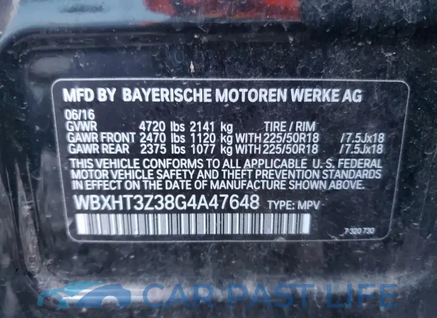 WBXHT3Z38G4A47648# 13