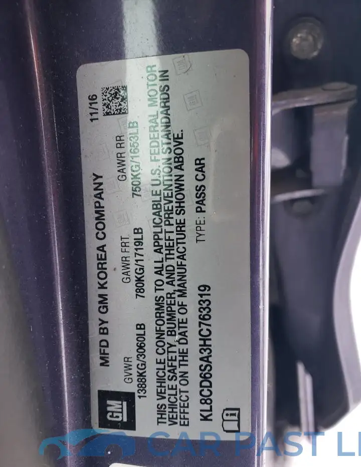 KL8CD6SA3HC763319# 12