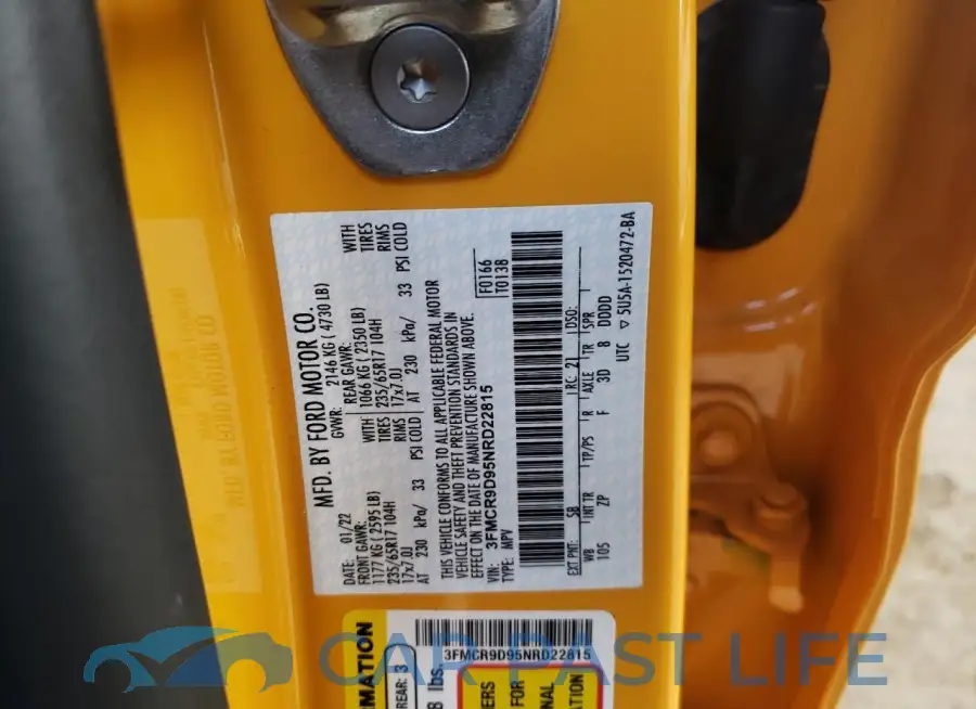3FMCR9D95NRD22815# 12