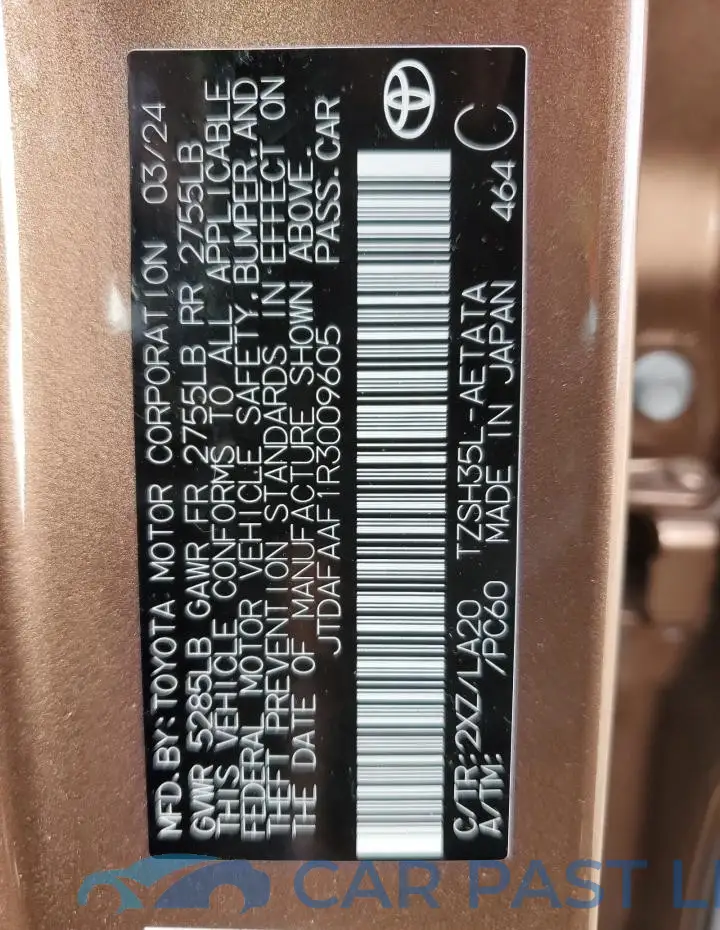 JTDAFAAF1R3009605# 12