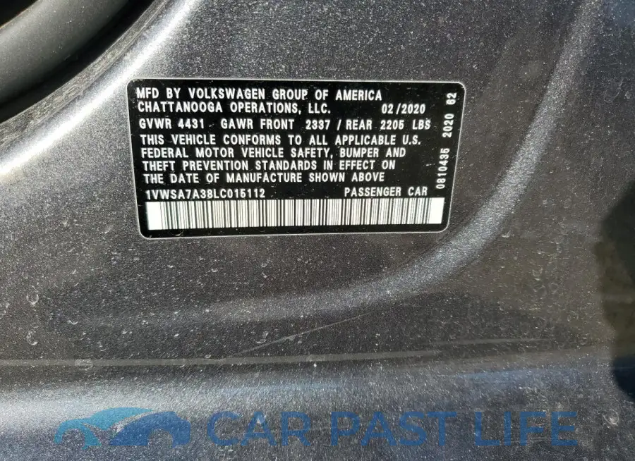 1VWSA7A38LC015112# 13