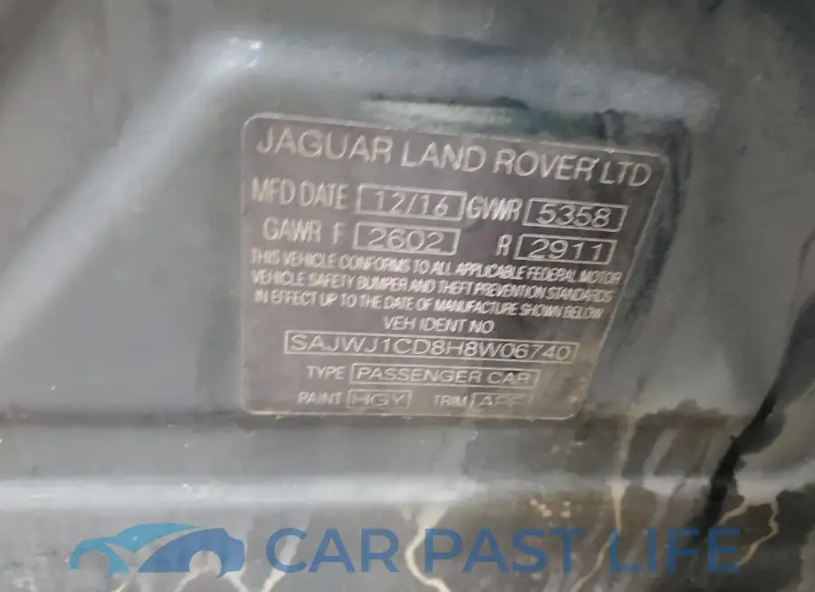 SAJWJ1CD8H8W06740# 12