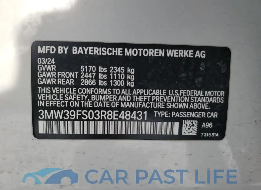 3MW39FS03R8E48431# 12