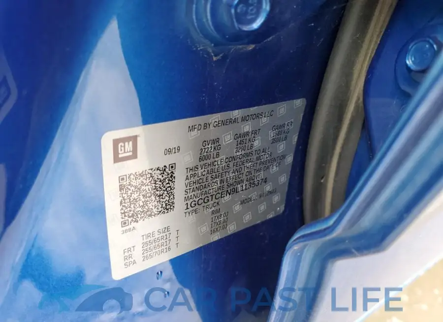 1GCGTCEN9L1135374# 12