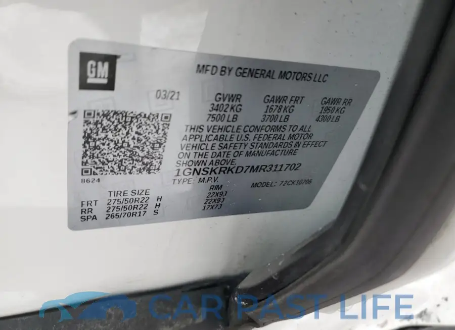 1GNSKRKD7MR311702# 13
