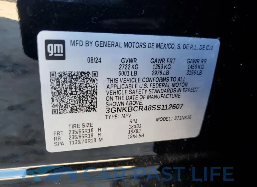 3GNKBCR48SS112607# 13