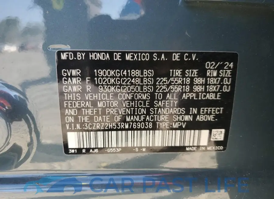3CZRZ2H53RM769038# 13