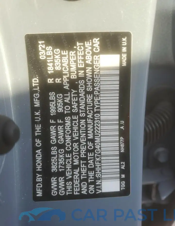 SHHFK7G40MU222310# 13