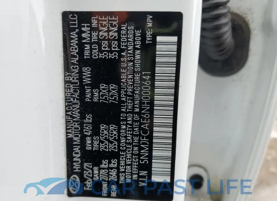 5NMJFCAE6NH000641# 13