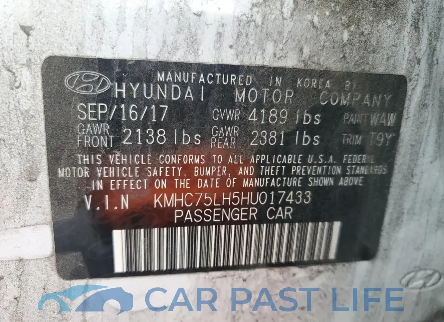 KMHC75LH5HU017433# 12