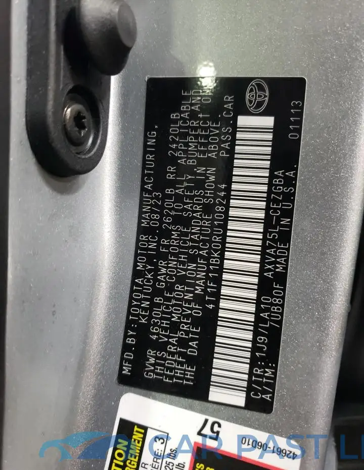 4T1F11BK0RU108244# 12