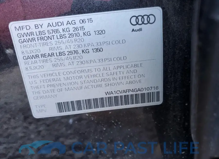 WA1CVAFP4GA010716# 13