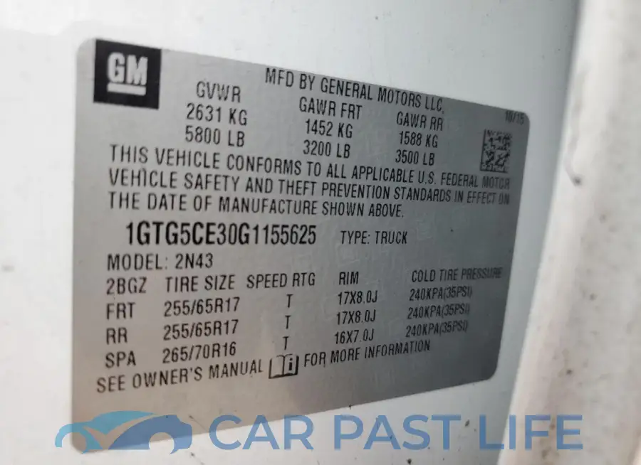 1GTG5CE30G1155625# 12