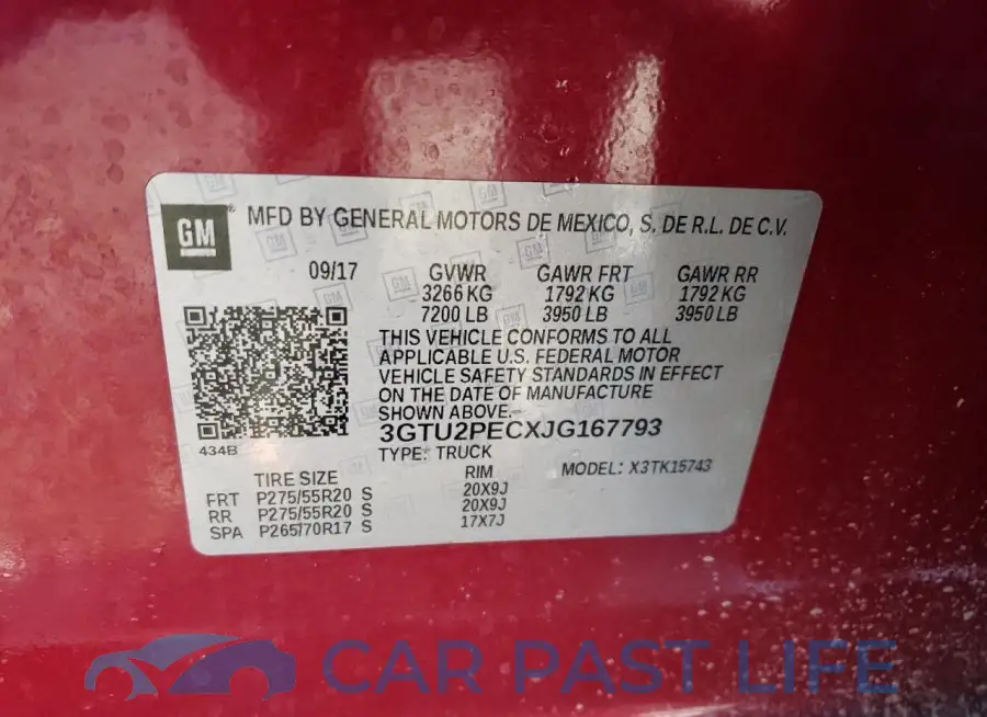 3GTU2PECXJG167793# 12