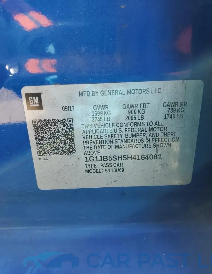1G1JB5SH5H4164081# 12
