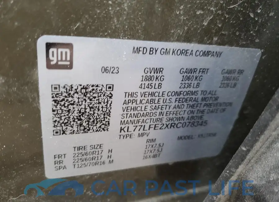 KL77LFE2XRC078345# 13