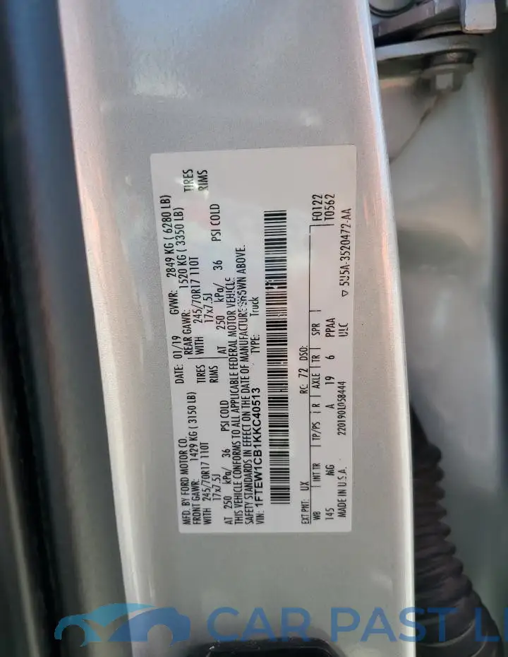 1FTEW1CB1KKC40513# 13