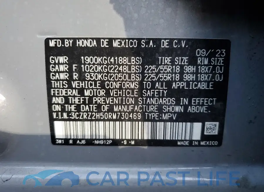3CZRZ2H50RM730469# 13