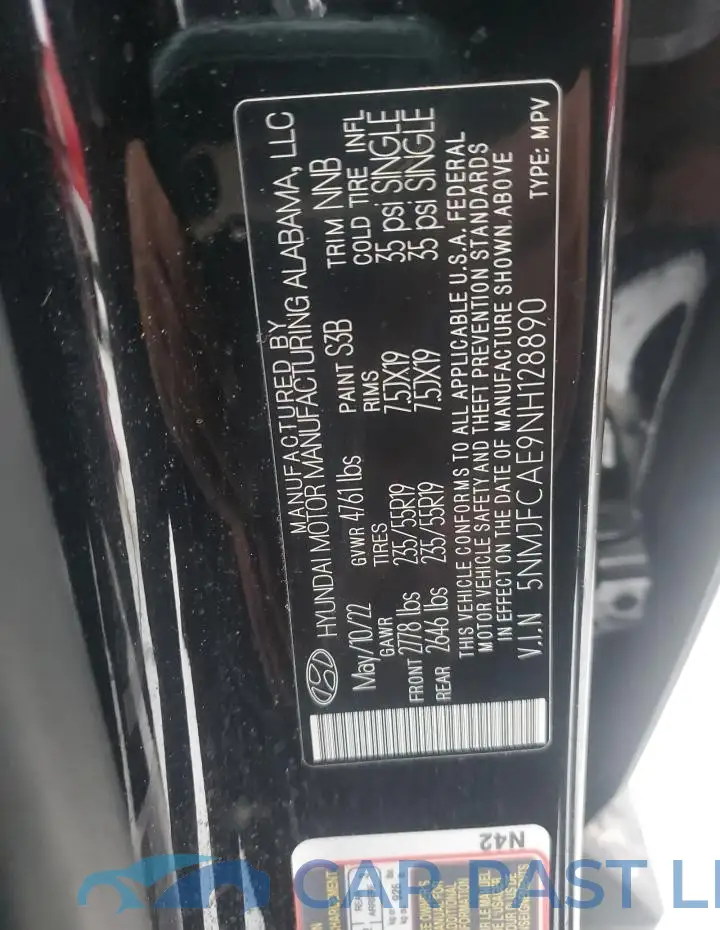 5NMJFCAE9NH128890# 14