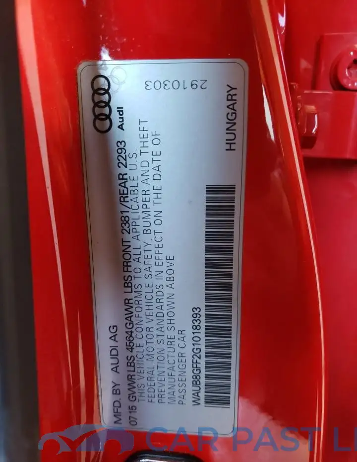 WAUB8GFF2G1018393# 13