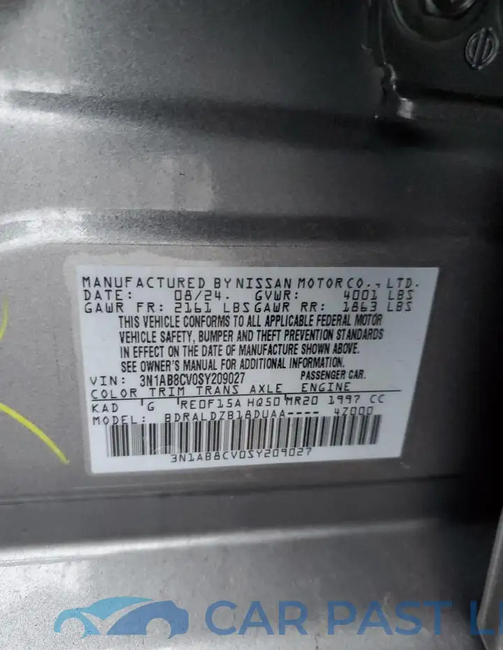 3N1AB8CV0SY209027# 12