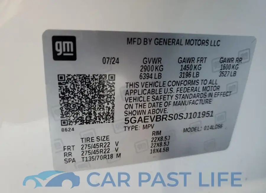 5GAEVBRS0SJ101951# 13
