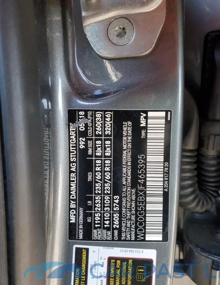 WDC0G5EBXJF465395# 13