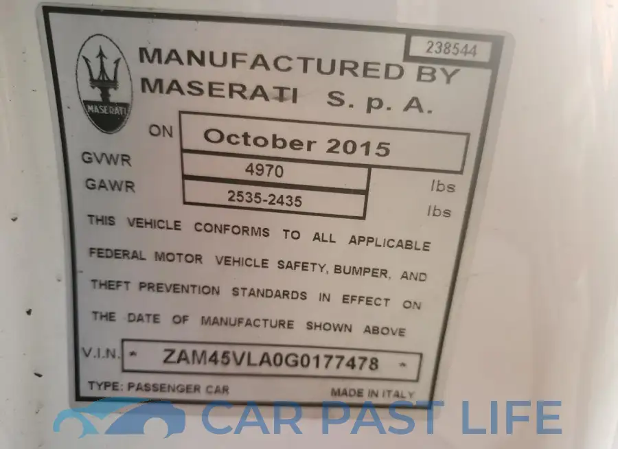 ZAM45VLA0G0177478# 12