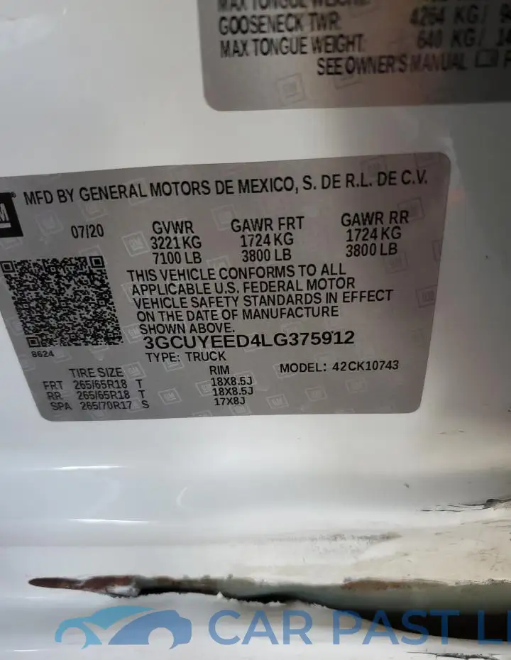 3GCUYEED4LG375912# 12