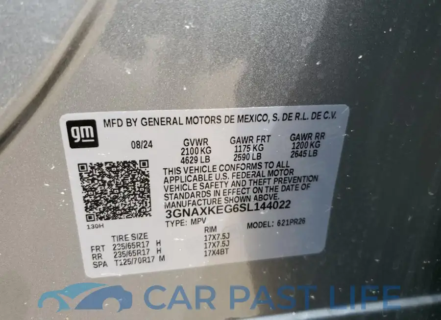 3GNAXKEG6SL144022# 13